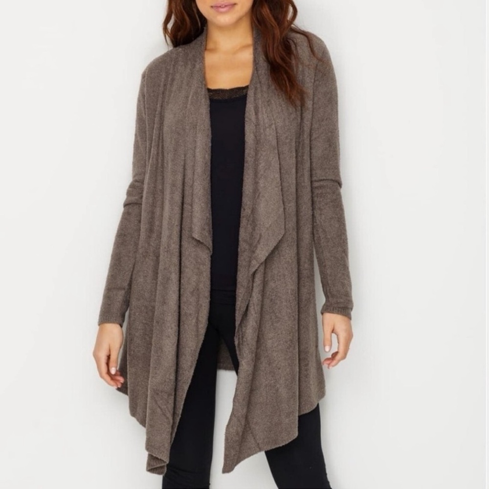 Barefoot Dreams Bamboo Chic Lite Cardigan Sweater Calypso Wrap 3x Brown